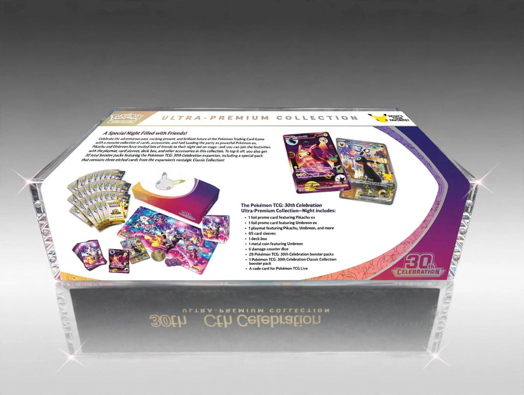 Pokemon 30th Anniversary Ultra Premium Collection Acrylic Display Case with Magnetic Lid