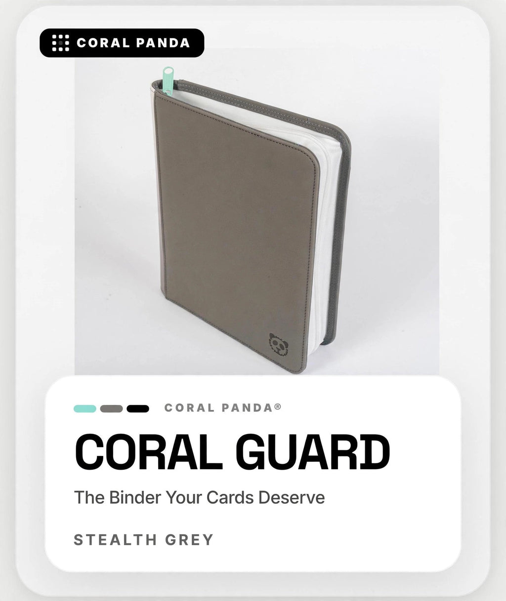 4 Pocket Top Loader Binder White Pages - Stealth Grey - CoralGuard