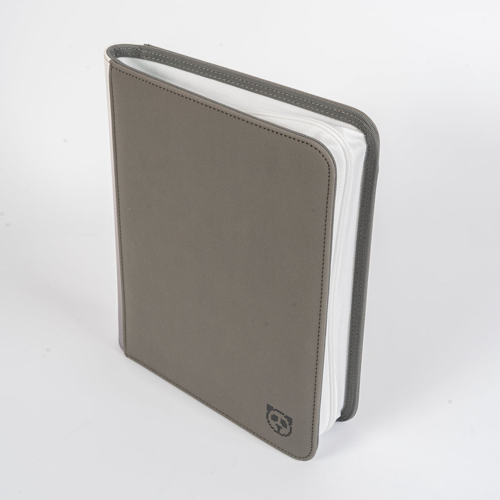 Stealth Grey 4 Pocket Top Loader Binder White Pages