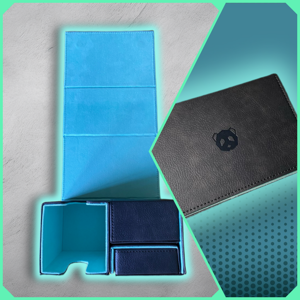 CoralPanda Premium Black Leather Deck Box