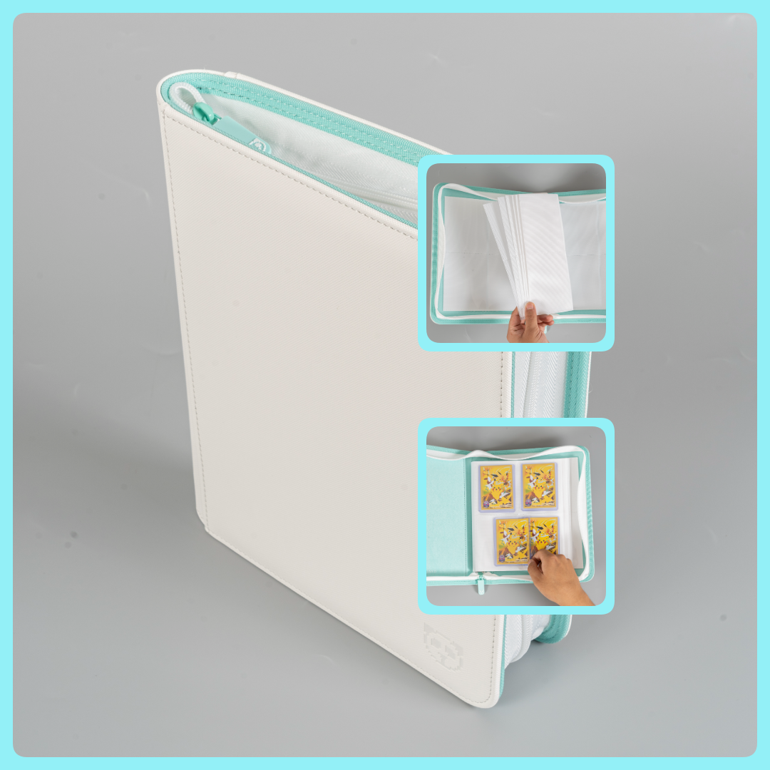 Premium Mint White 4 Pocket Top Loader Binder