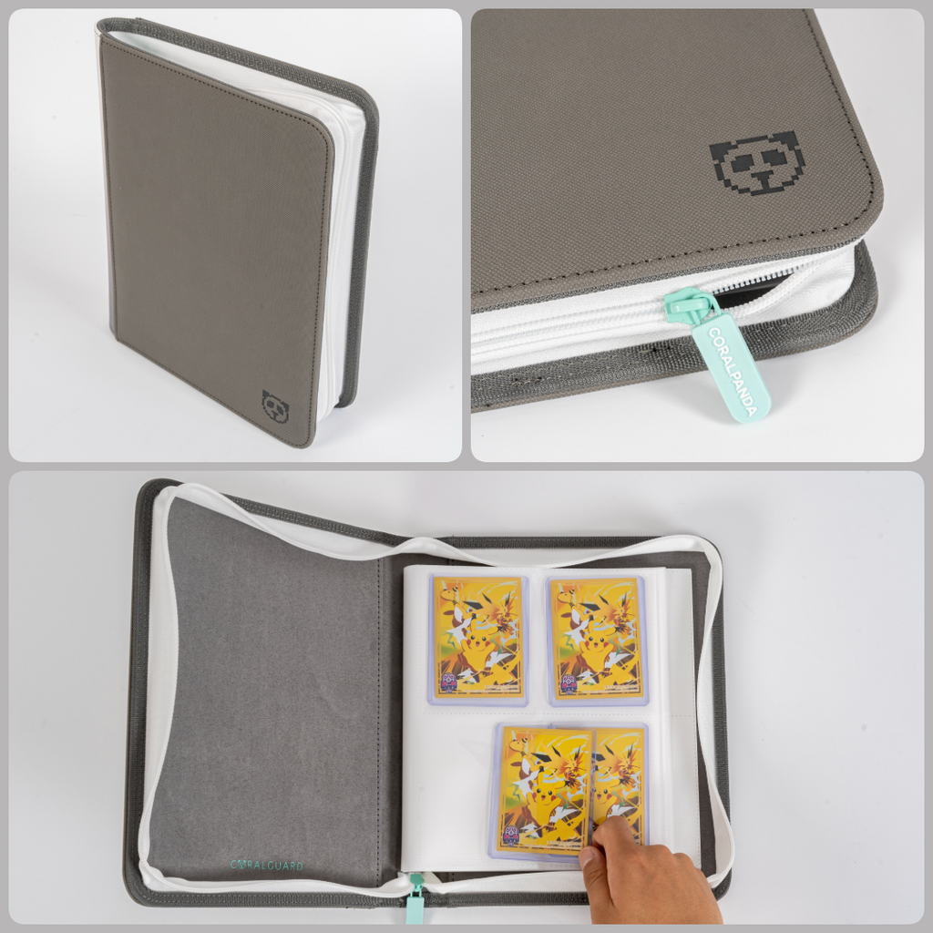 Stealth Grey 4 Pocket Top Loader Binder White Pages