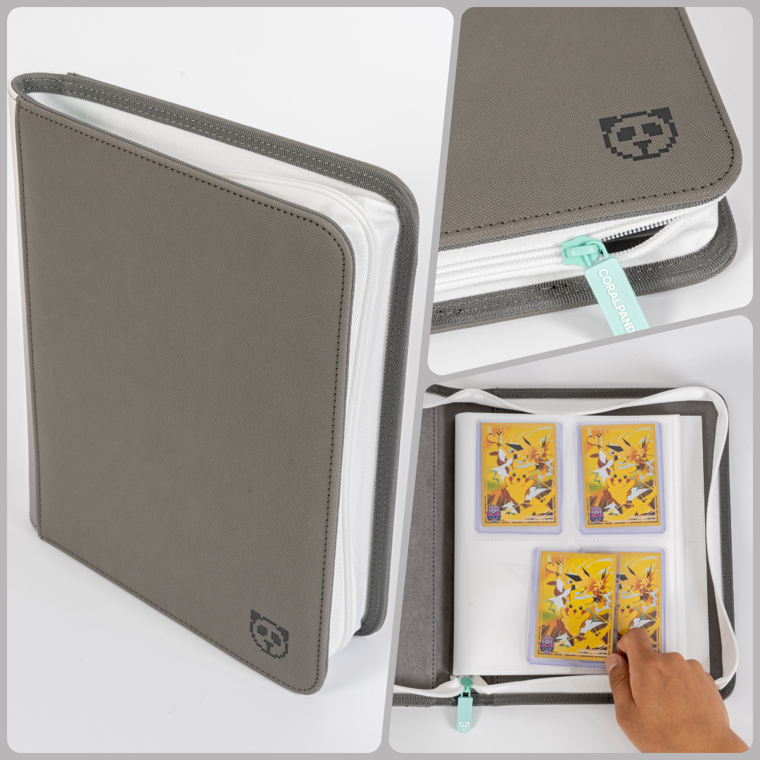 Stealth Grey 4 Pocket Top Loader Binder White Pages