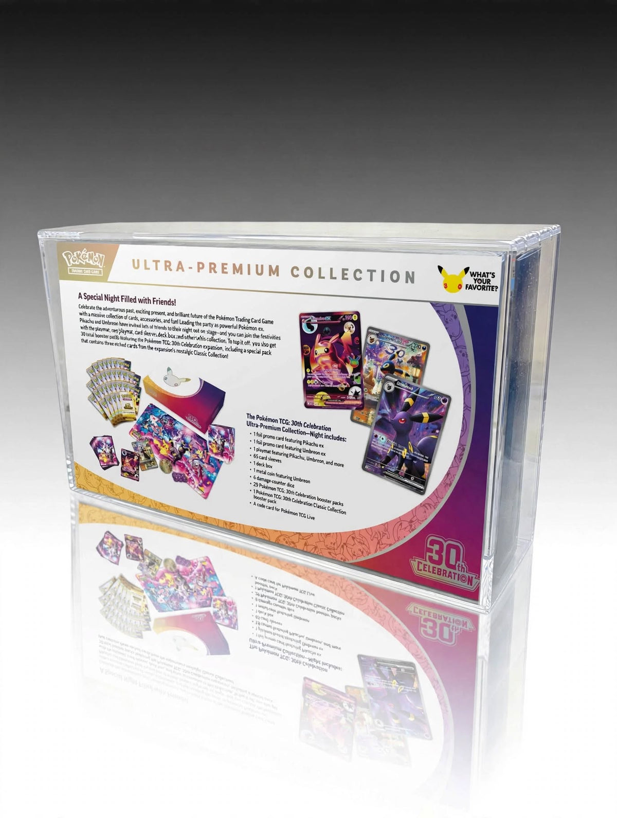 Pokemon 30th Anniversary Ultra Premium Collection Acrylic Display Case with Magnetic Lid - CoralGuard