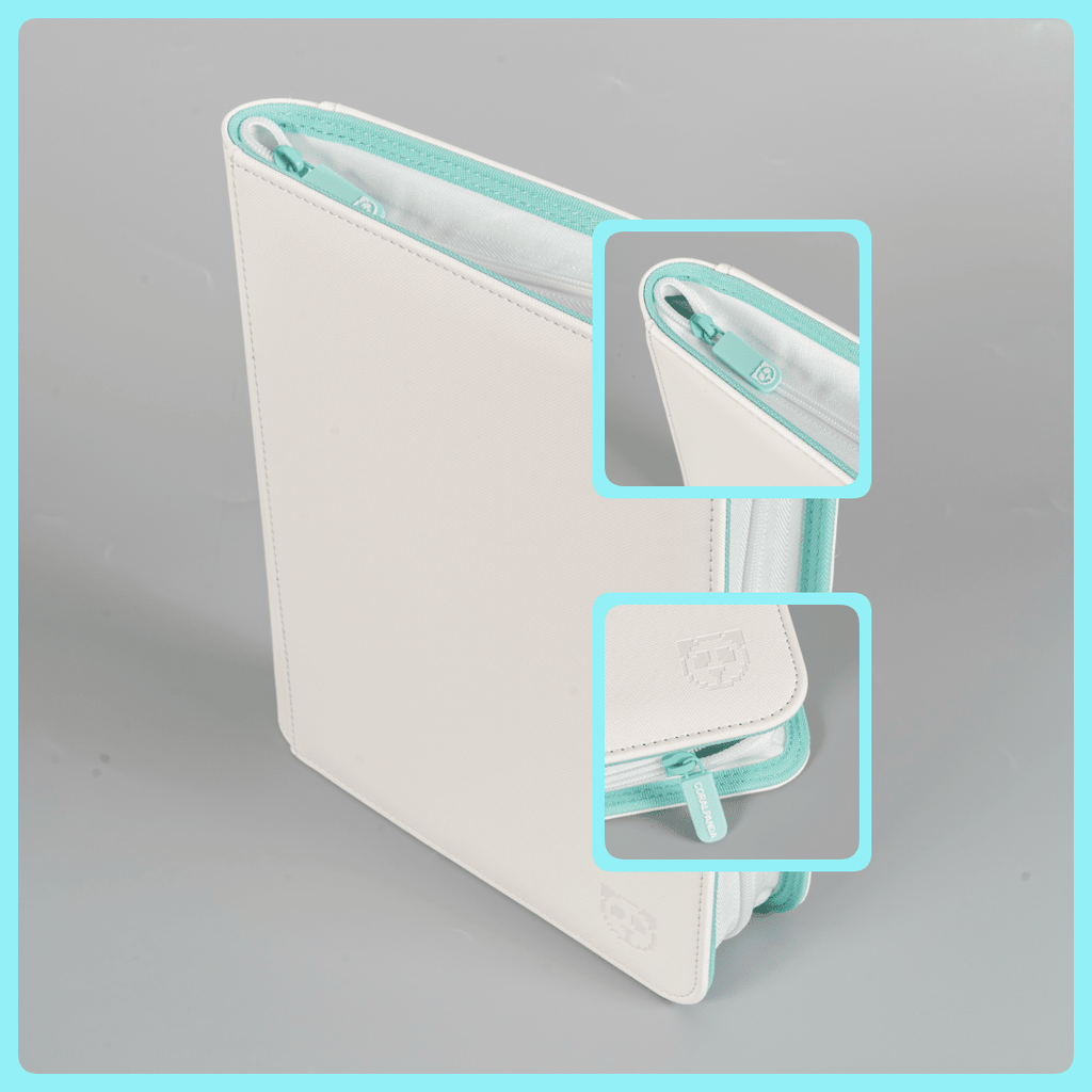 Premium Mint White 4 Pocket Top Loader Binder - CoralGuard