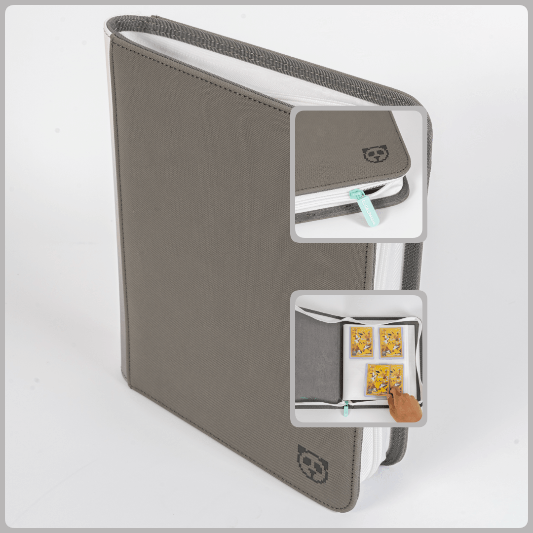 Stealth Grey 4 Pocket Top Loader Binder White Pages - CoralGuard
