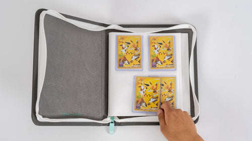 Stealth Grey 4 Pocket Top Loader Binder White Pages - CoralGuard