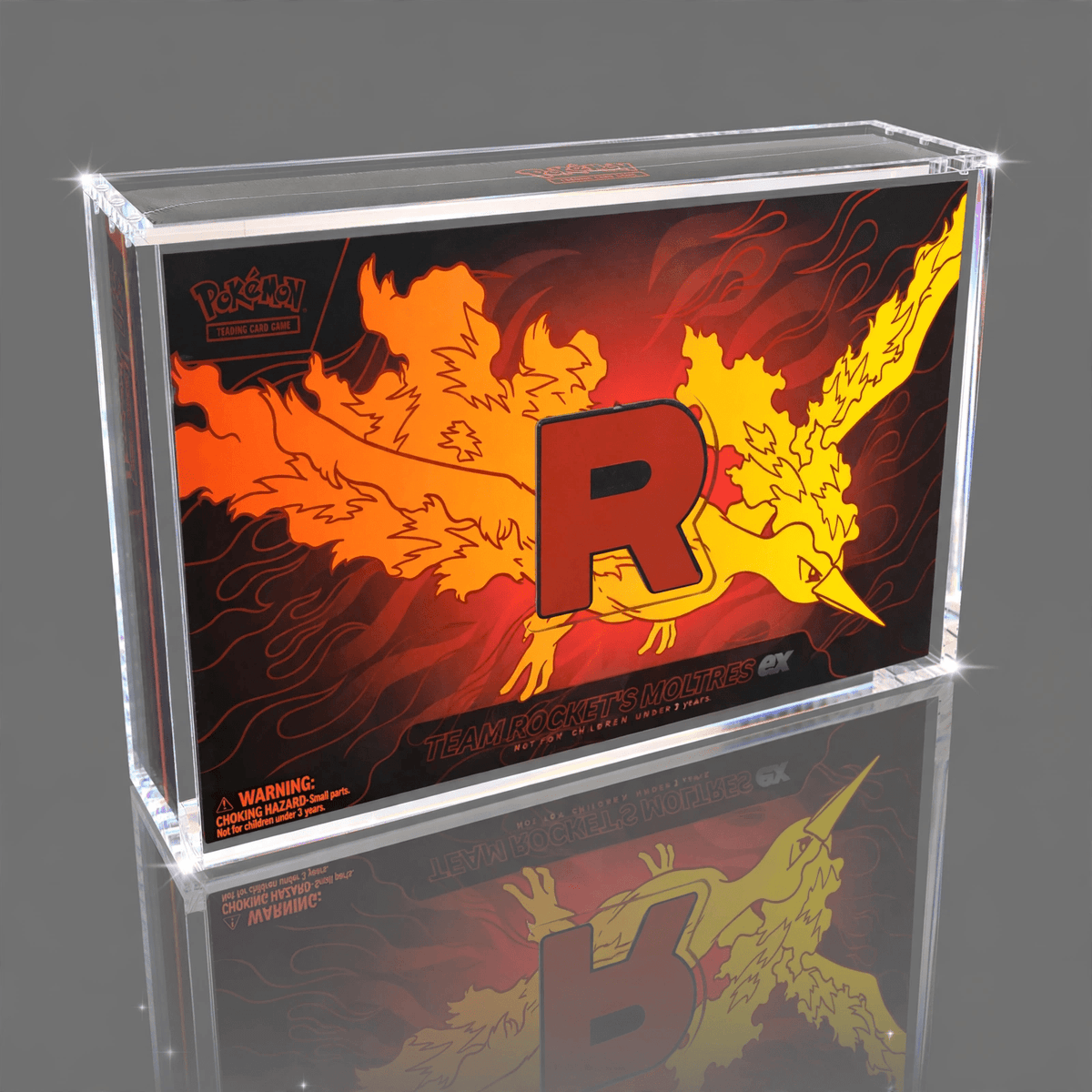 Team Rockets Moltres Ultra Premium Collection - Acrylic Display Case Magnetic Lid - CoralGuard