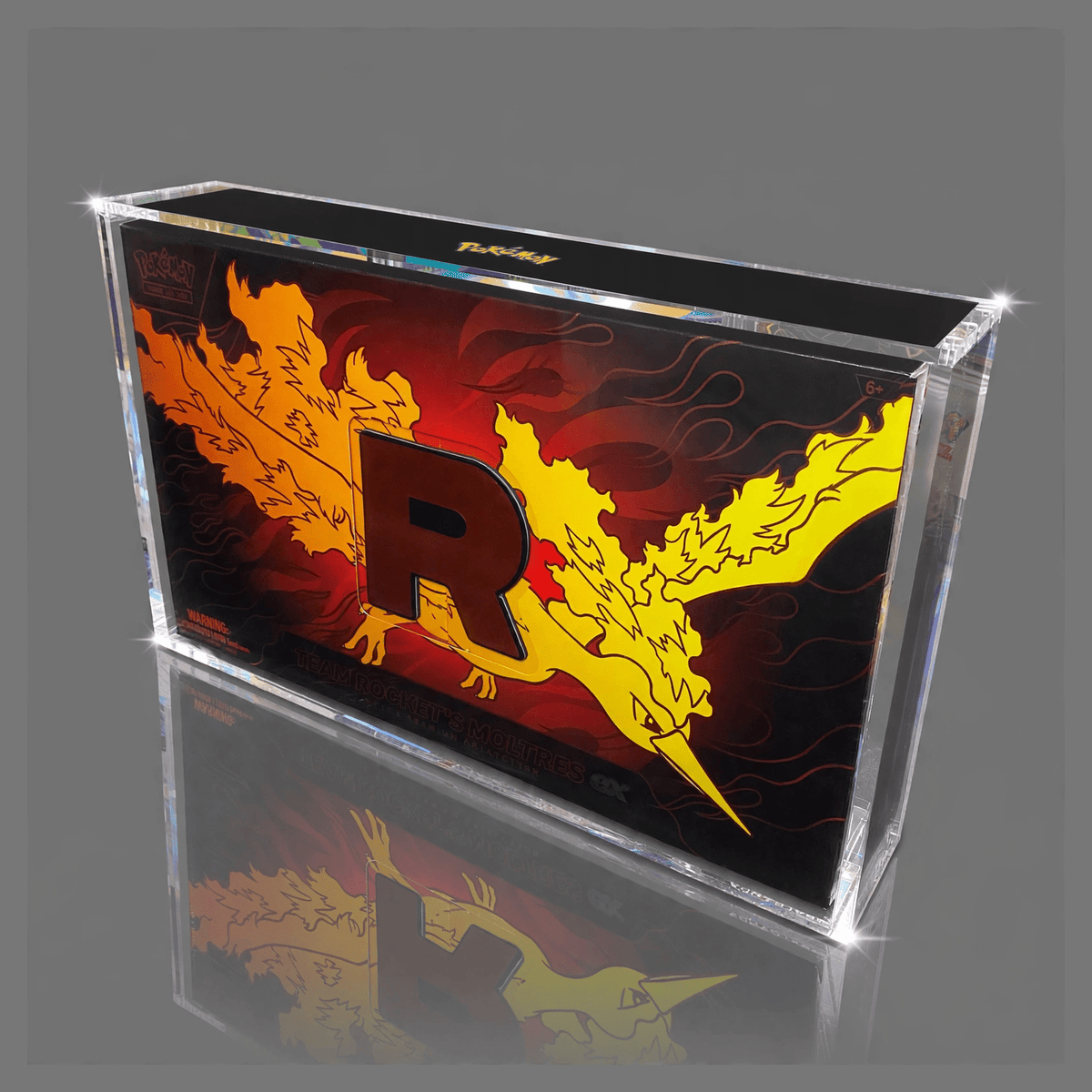 Team Rockets Moltres Ultra Premium Collection - Acrylic Display Case Magnetic Lid - CoralGuard
